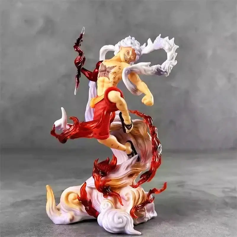 Onigashima Luffy action figure with dynamic pose and details, showcasing vibrant colors and intricate design.