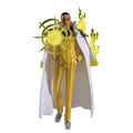 Bandai One Piece Logia Borsalino Figure in vibrant yellow outfit with unique accessories and detail.