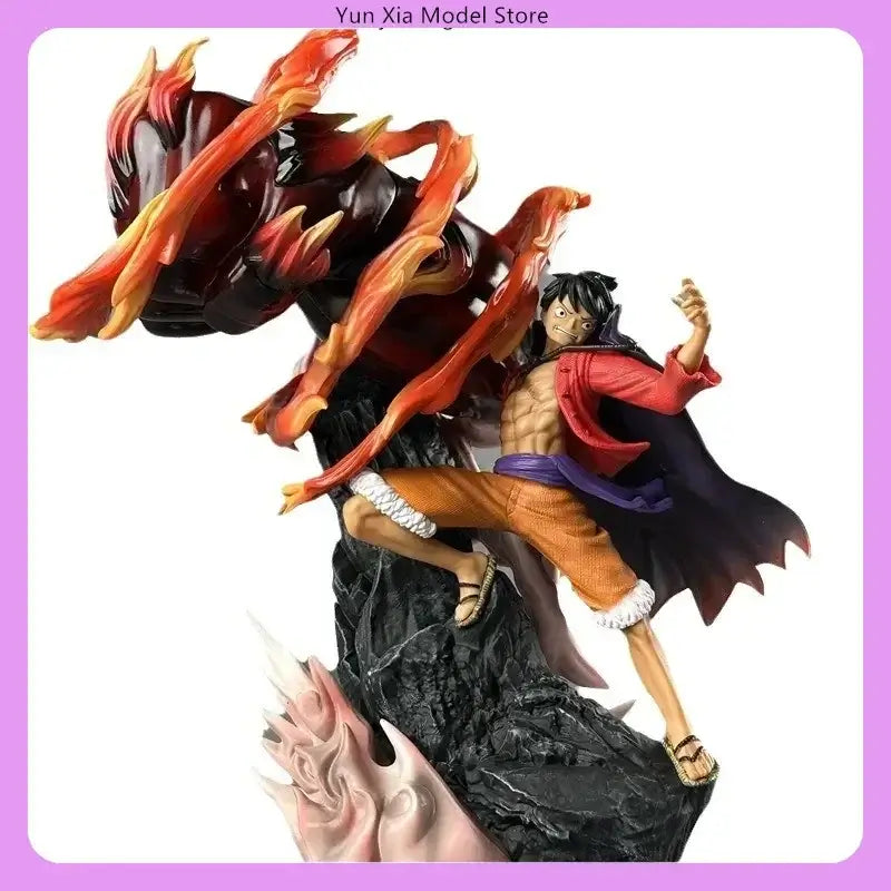 One Piece Luffy 30cm Anime Action Figure - Fist Standing with dynamic pose and fiery details.