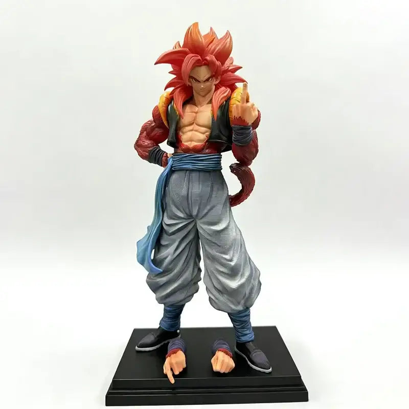 ssj4 gogeta action figure with replaceable hands standing on base 34cm tall from Dragon Ball series