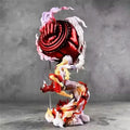 Onigashima Luffy action figure with dynamic pose and detailed design, showcasing powerful fist and swirling effects.