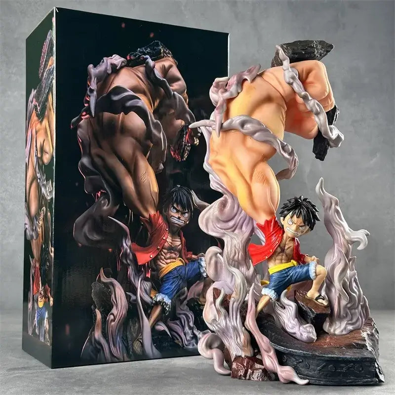 One Piece Luffy 30cm Action Figure displayed alongside its stylish packaging, showcasing intricate details and dynamic pose.