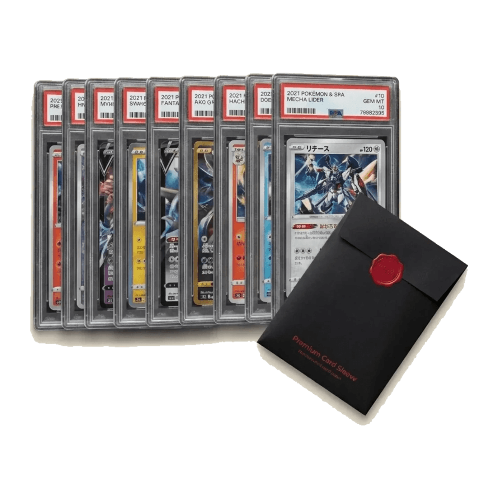 carte Pokémon PSA 10 lotto di 10 carte giapponesi in contenitore